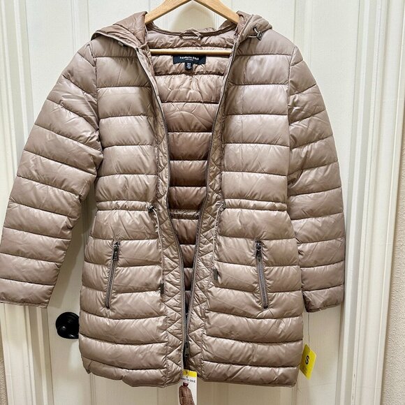 Kenneth Cole Women's Quilted Anorak Puffer Jacket Size S Tan Lightweight (NEW) - Picture 5 of 15